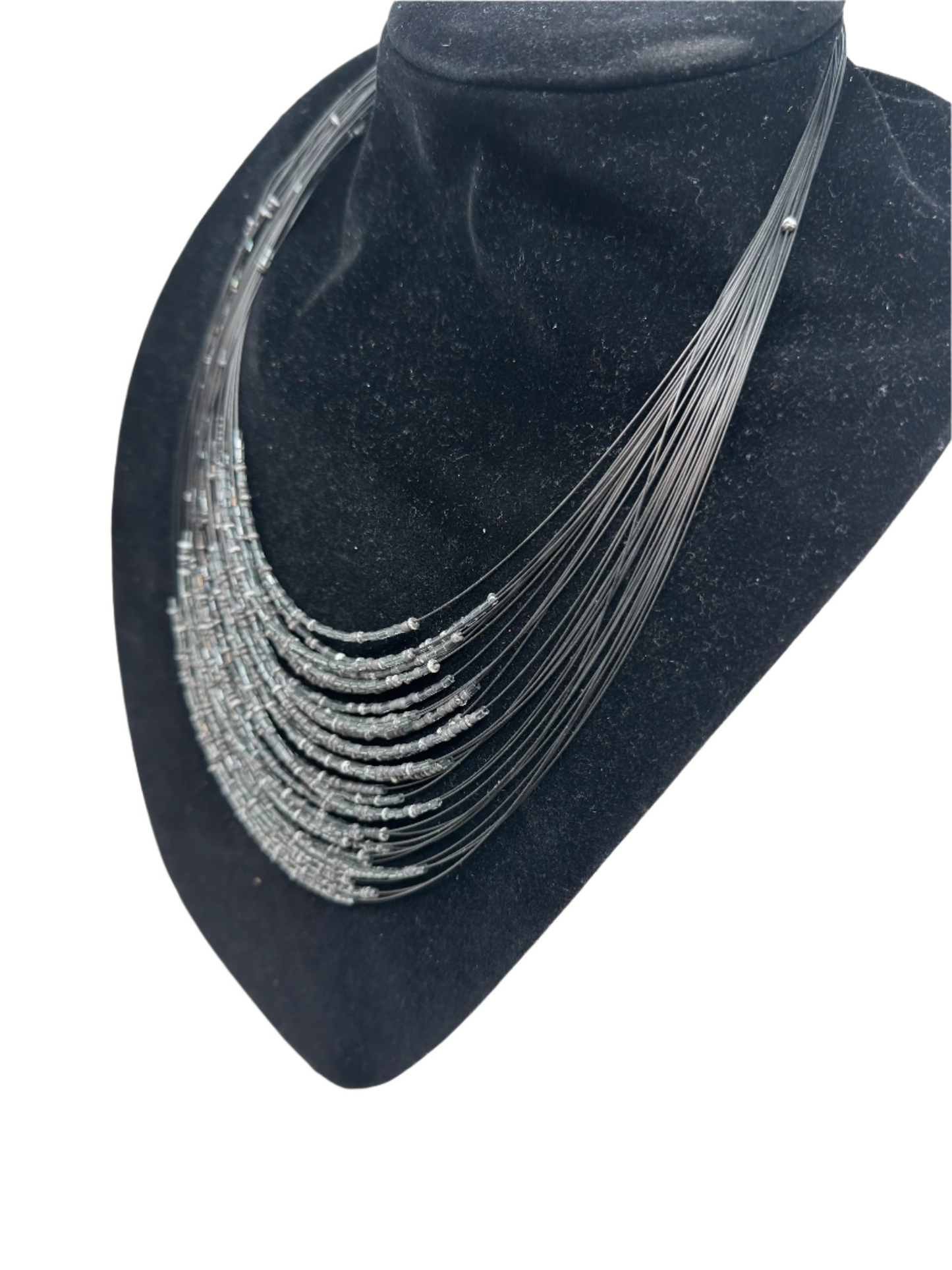 Powerful Black Multi-Layer Beaded Necklace