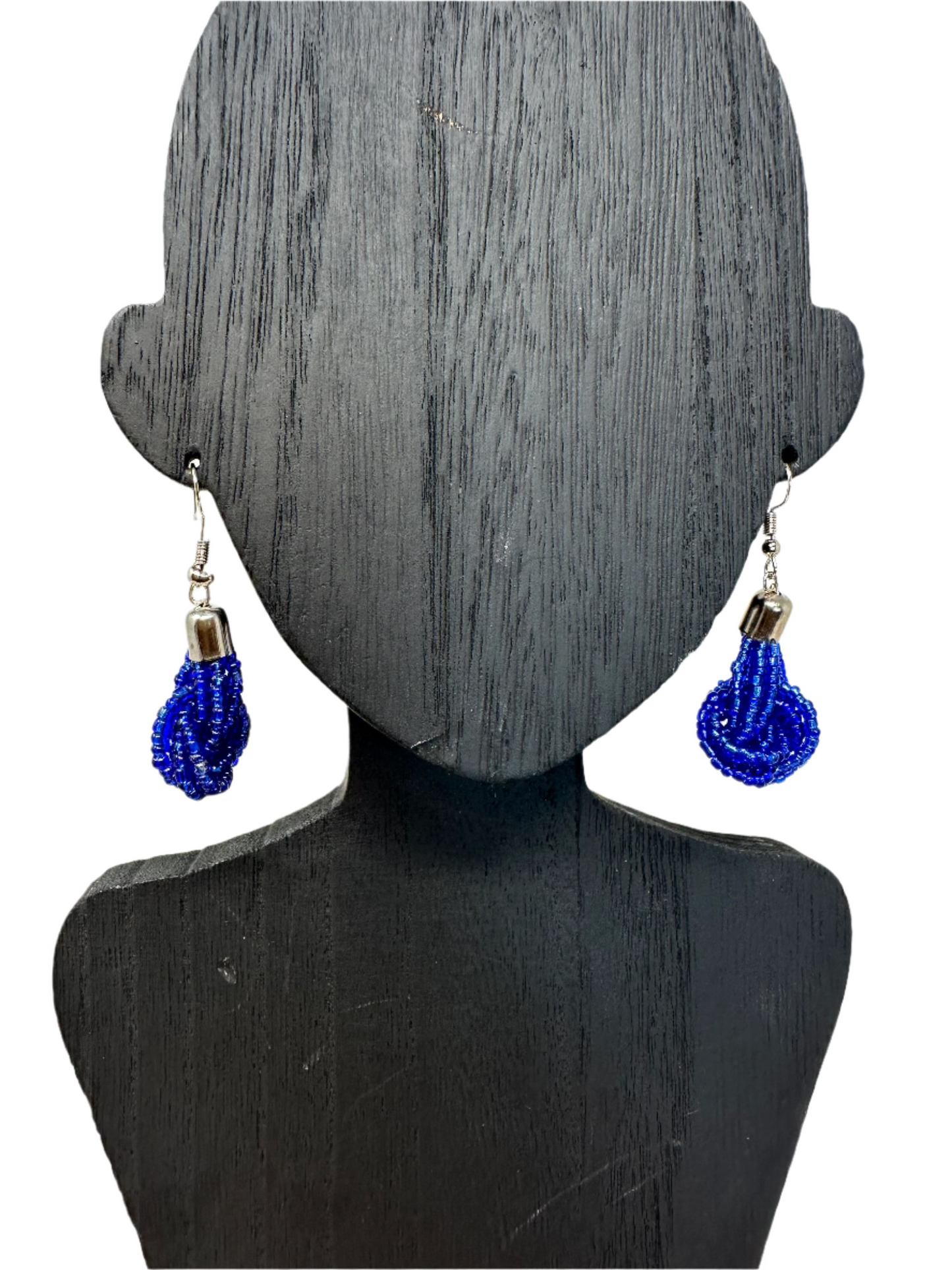 Dainty Blue Beaded Earrings