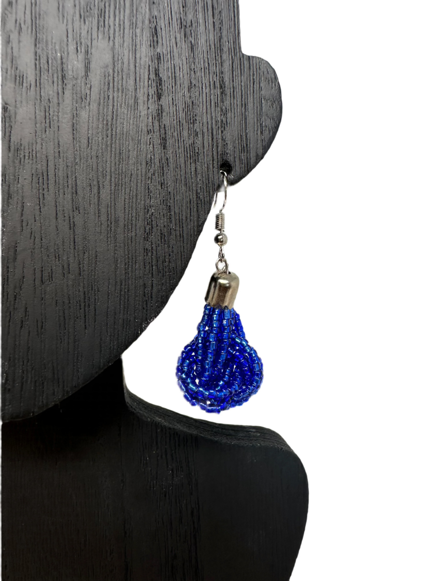 Dainty Blue Beaded Earrings