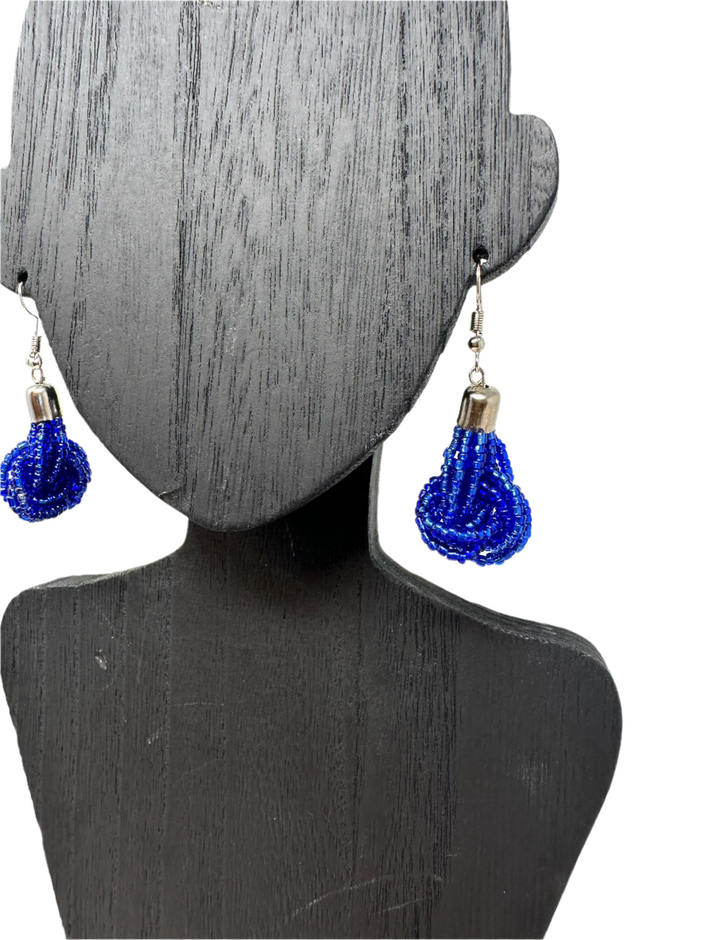 Dainty Blue Beaded Earrings