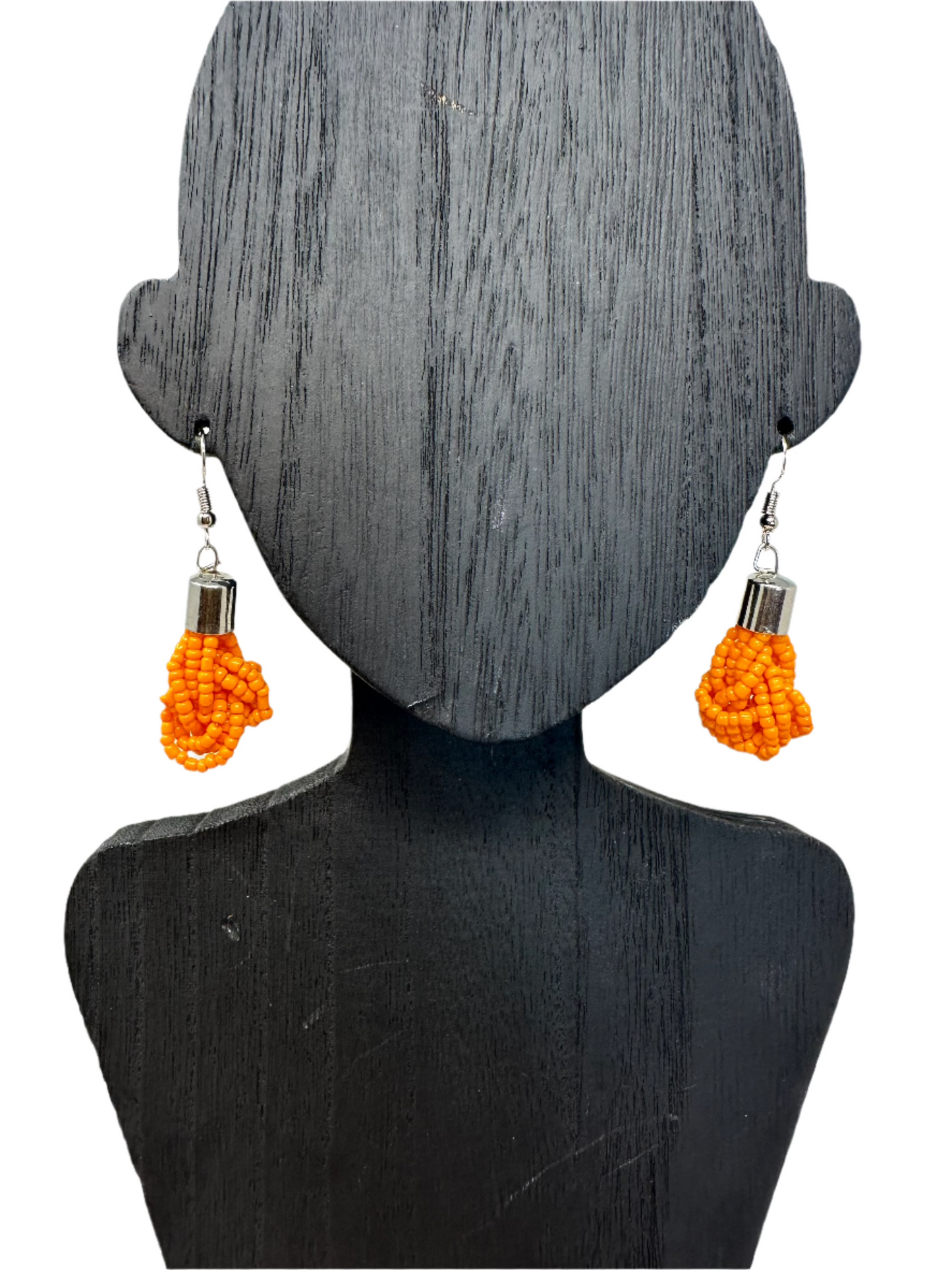Dainty Orange Beaded Earrings