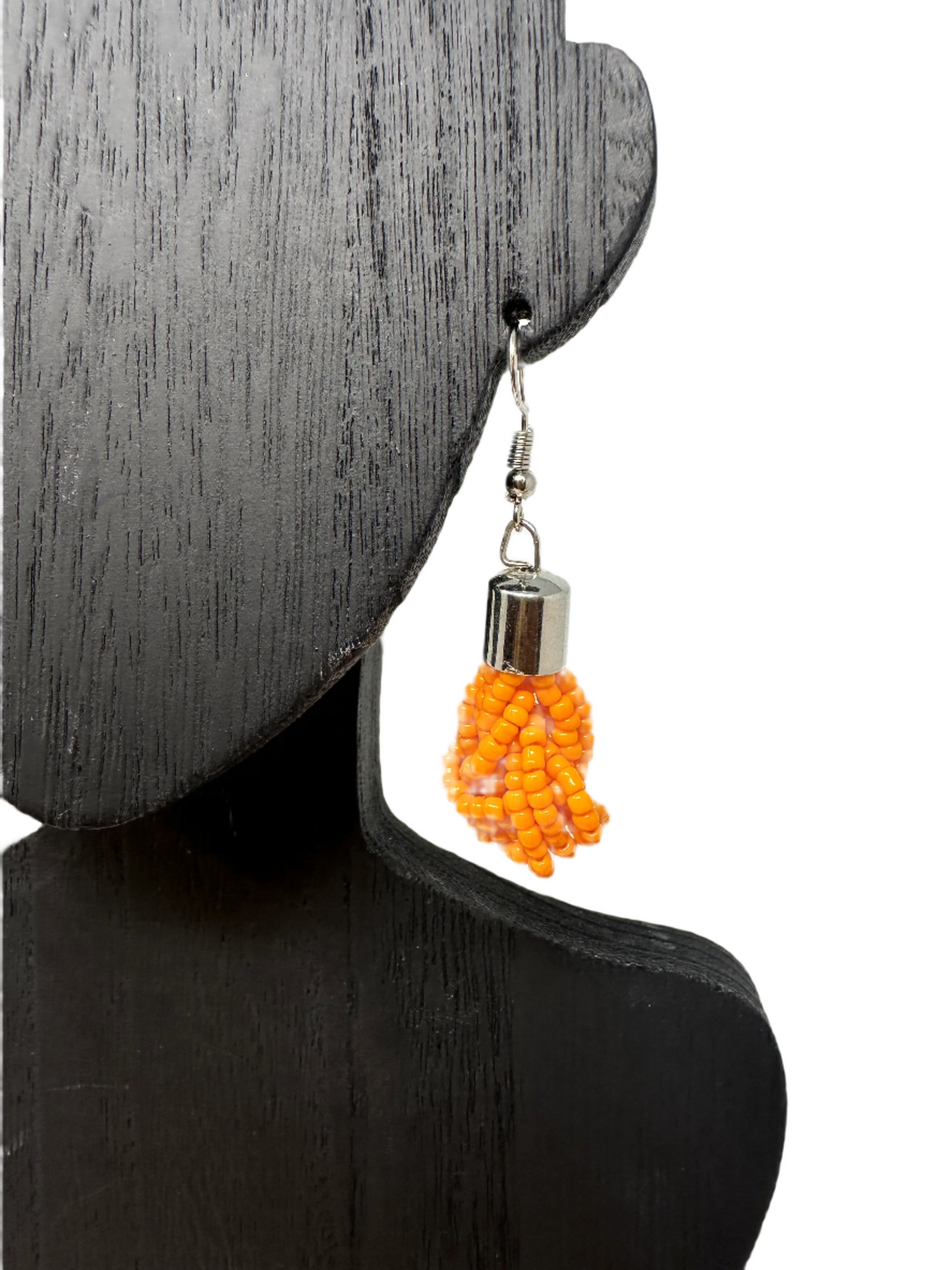 Dainty Orange Beaded Earrings