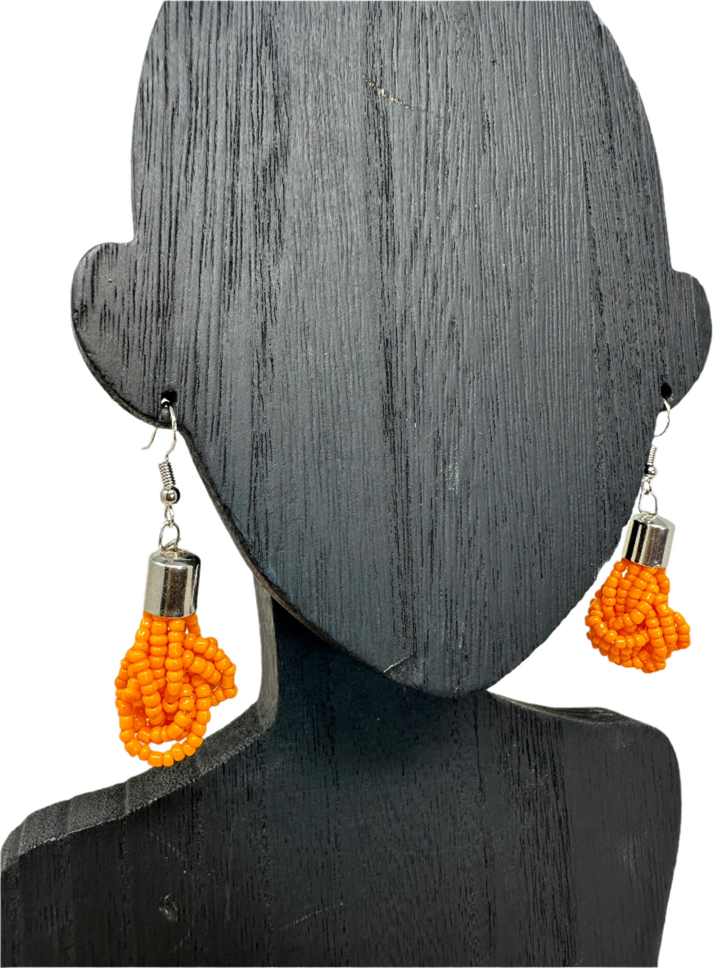 Dainty Orange Beaded Earrings
