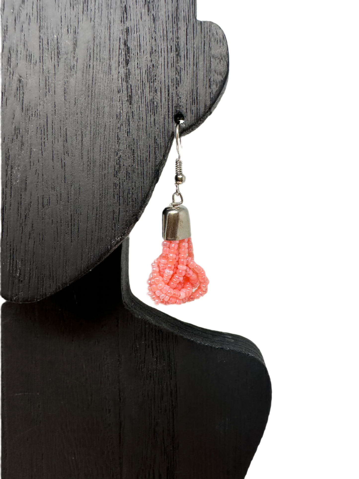 Dainty Pink Beaded Earrings