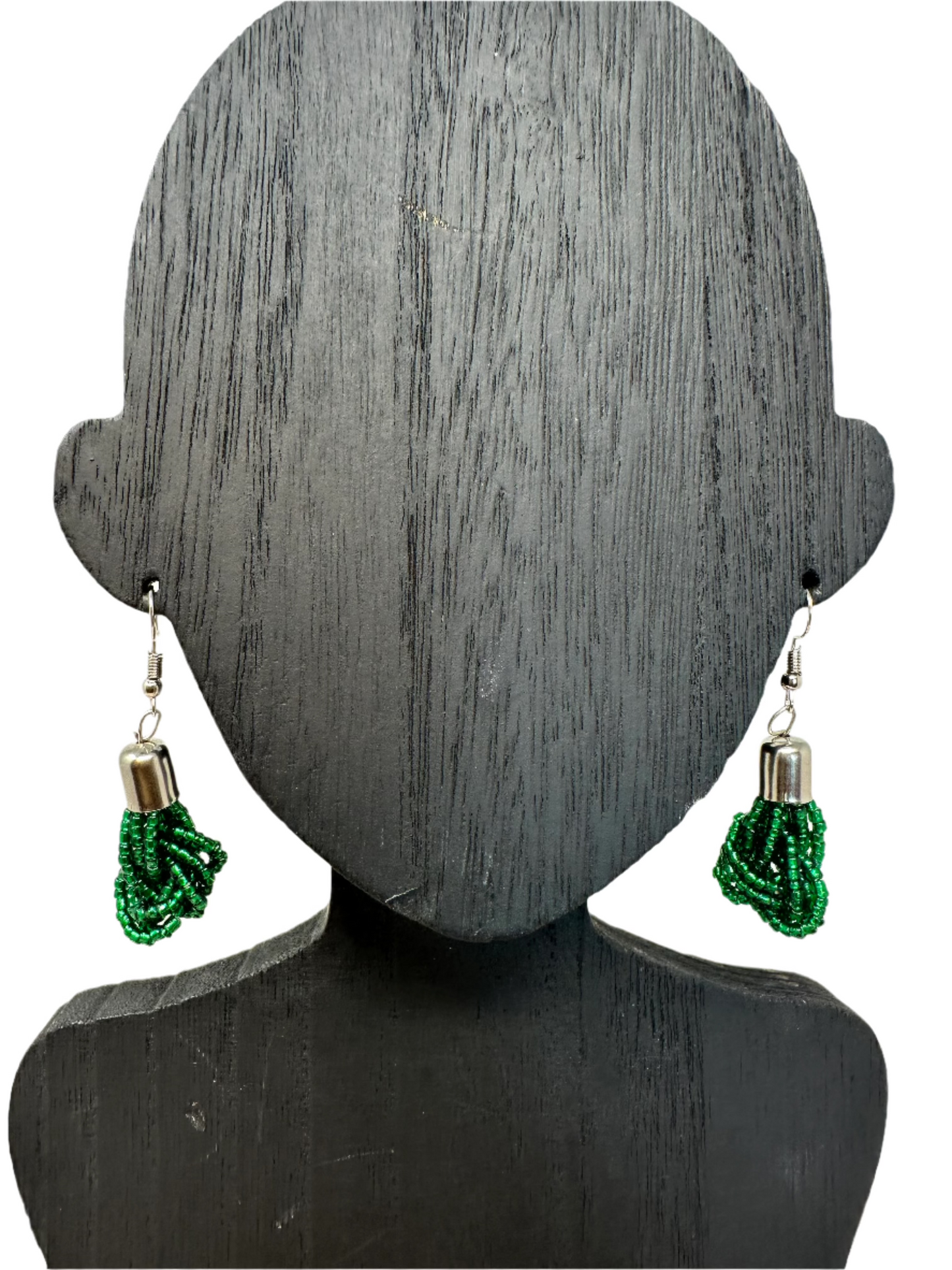 Dainty Green Beaded Earrings