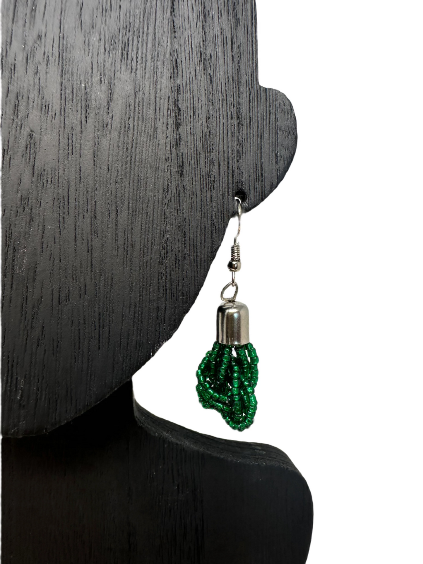 Dainty Green Beaded Earrings