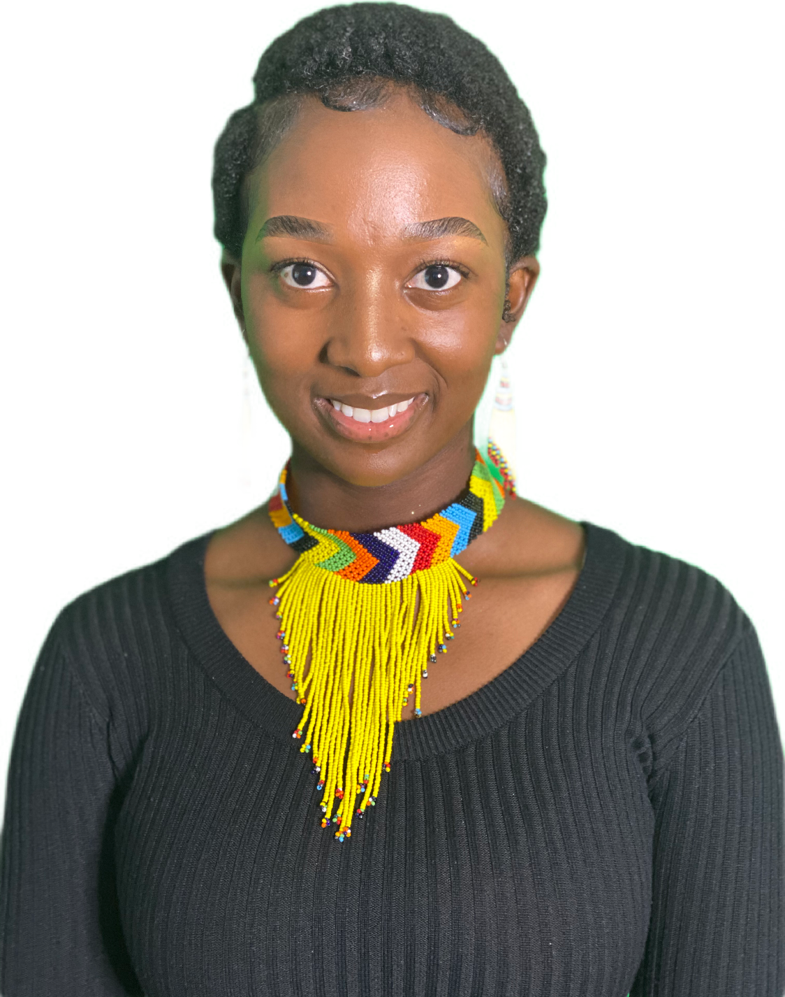 Happy Yellow Fringe Beaded Necklace