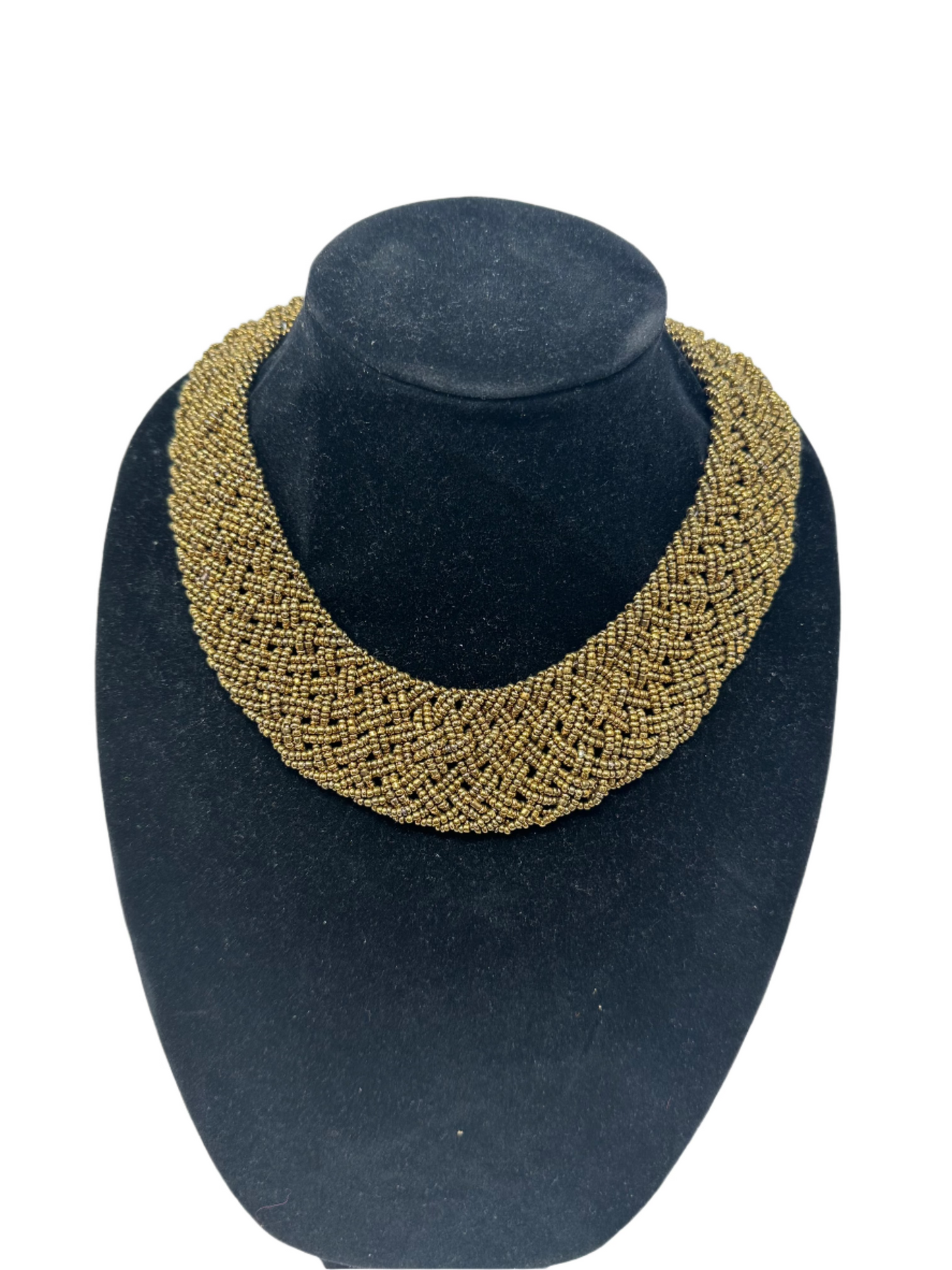 Abundance Gold Braided Beaded Necklace