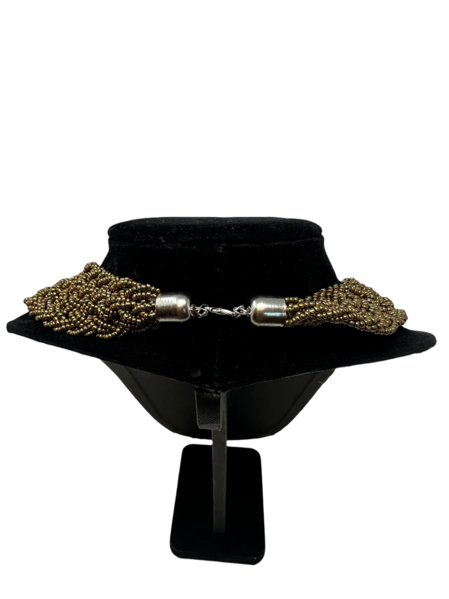 Abundance Gold Braided Beaded Necklace