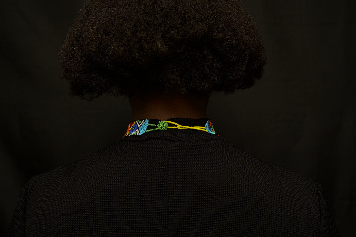 Energy Blue Fringe Beaded Necklace