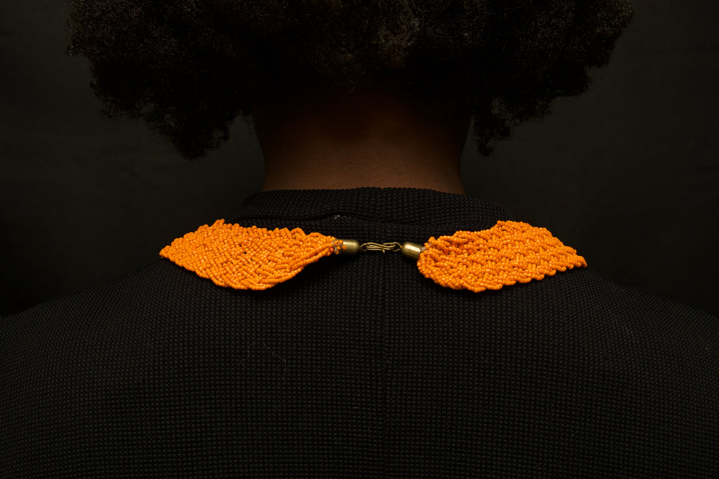 Joy Orange Braided Beaded Necklace
