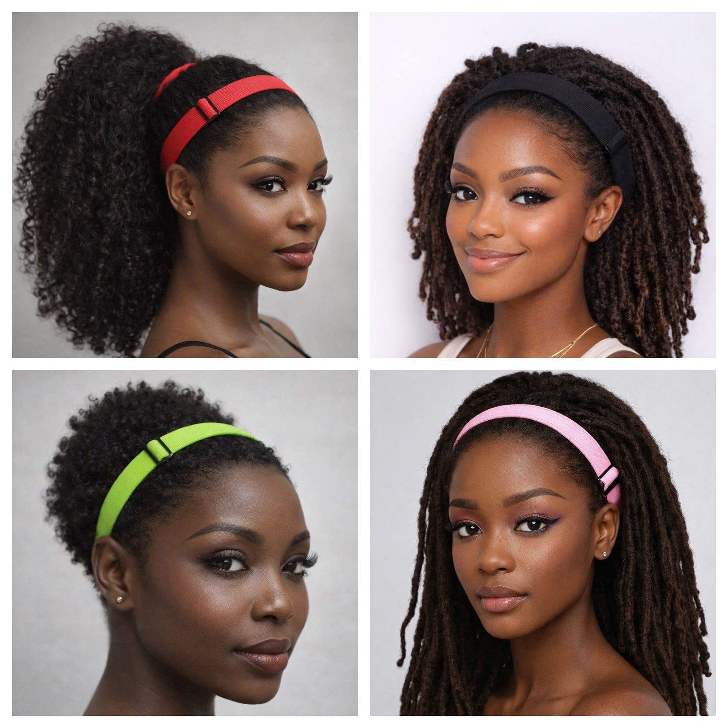 Adaptiband Headbands for Natural Hair - Adjust 15 to 30 inches Non Slip Head Bands - Perfect Headband for Natural Hair Adjust To Fit 4C, Curly Hair, Locs, Sisterlocks, Afro Hairstyles