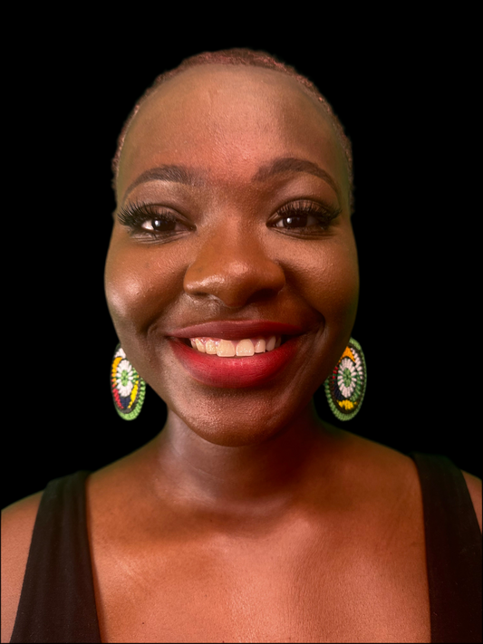 Bold Beaded Green Circle Earrings
