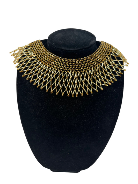 Abundance Gold Beaded Collar Necklace