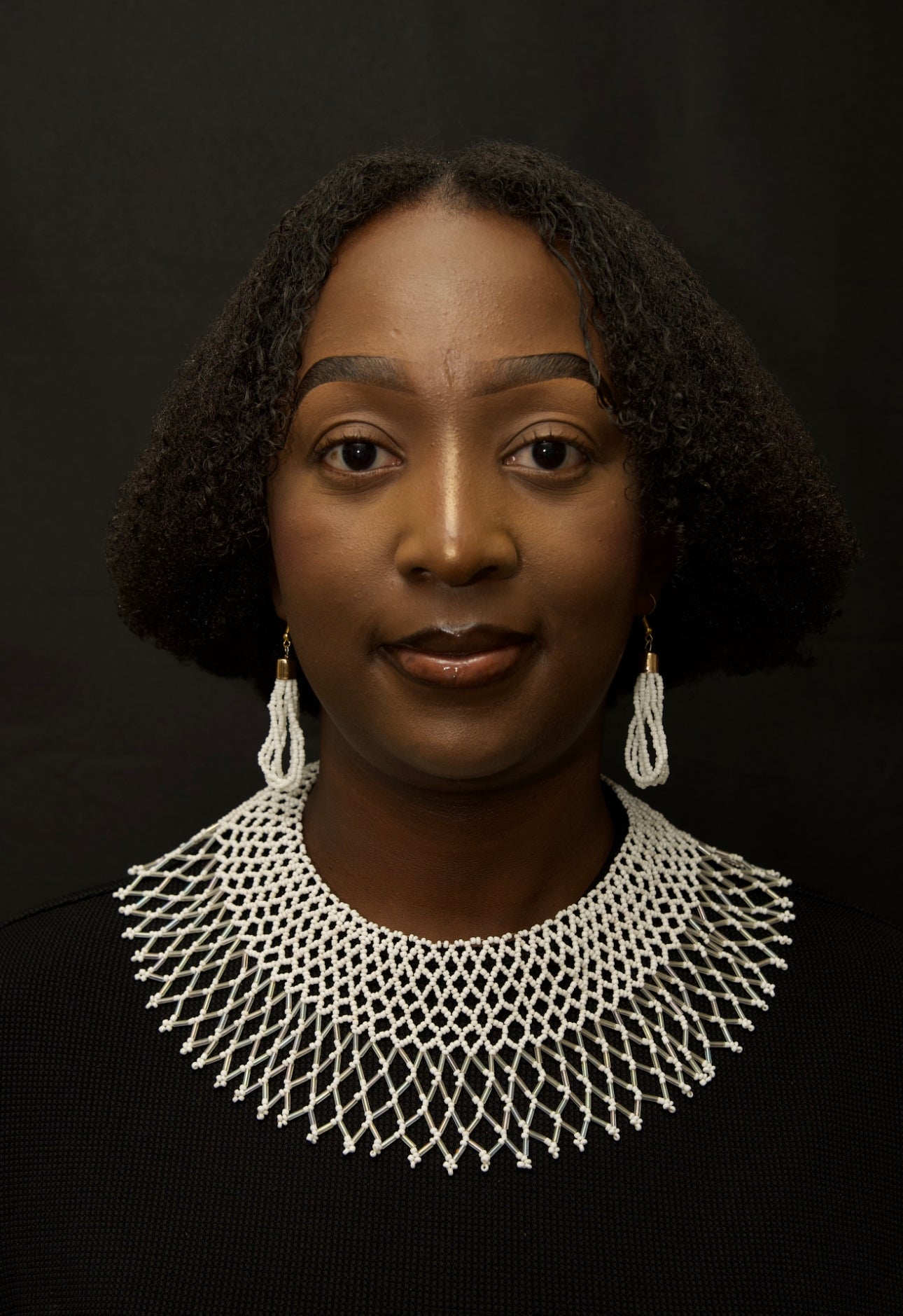 Pearly White Collar Beaded Necklace