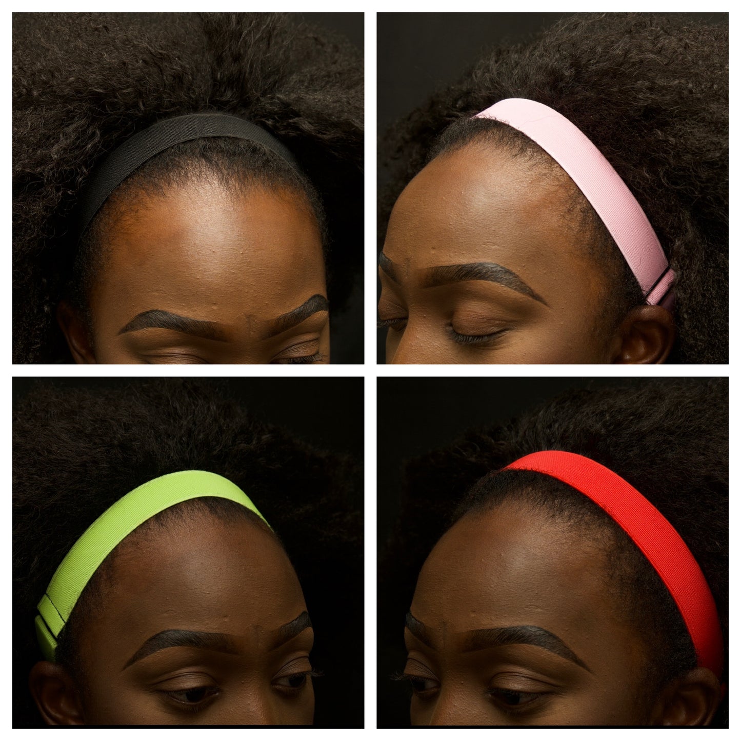 4 Adaptiband Headbands for Natural Hair - Adjustable 15 to 30 inches Non Slip Head Bands - Perfect Headband for Natural Hair Adjust To Fit 4C, Curly Hair, Locs, Sisterlocks, Afro Hairstyles