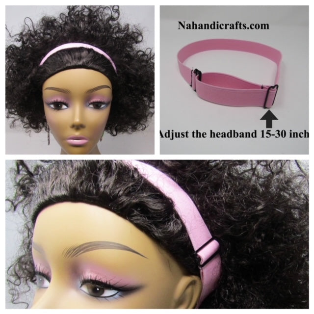 Pink Adaptiband Headbands for Natural Hair - Adjustable 15 to 30 inches Non Slip Head Bands - Perfect Headband for Natural Hair Adjust To Fit 4C, Curly Hair, Locs, Sisterlocks, Afro Hairstyles