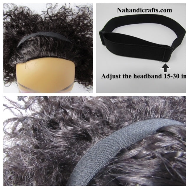 4 Adaptiband Headbands for Natural Hair - Adjustable 15 to 30 inches Non Slip Head Bands - Perfect Headband for Natural Hair Adjust To Fit 4C, Curly Hair, Locs, Sisterlocks, Afro Hairstyles