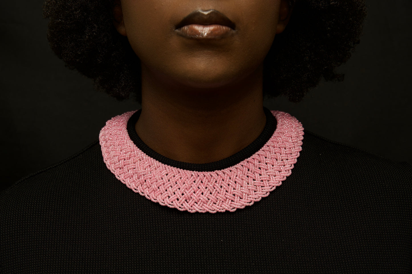 Pretty in Pink Braided Beaded Necklace