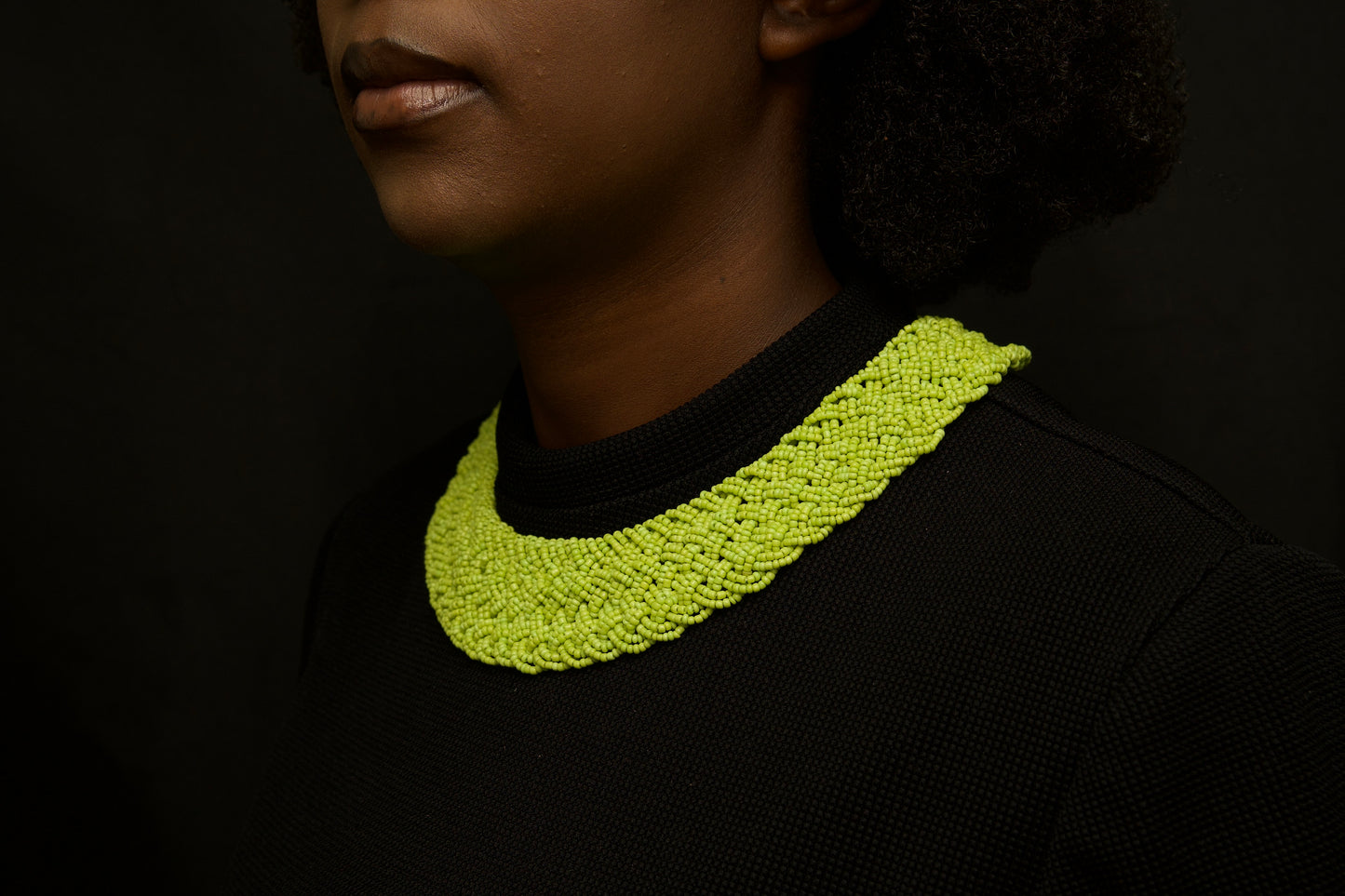 Confidence Green Braided Beaded Necklace